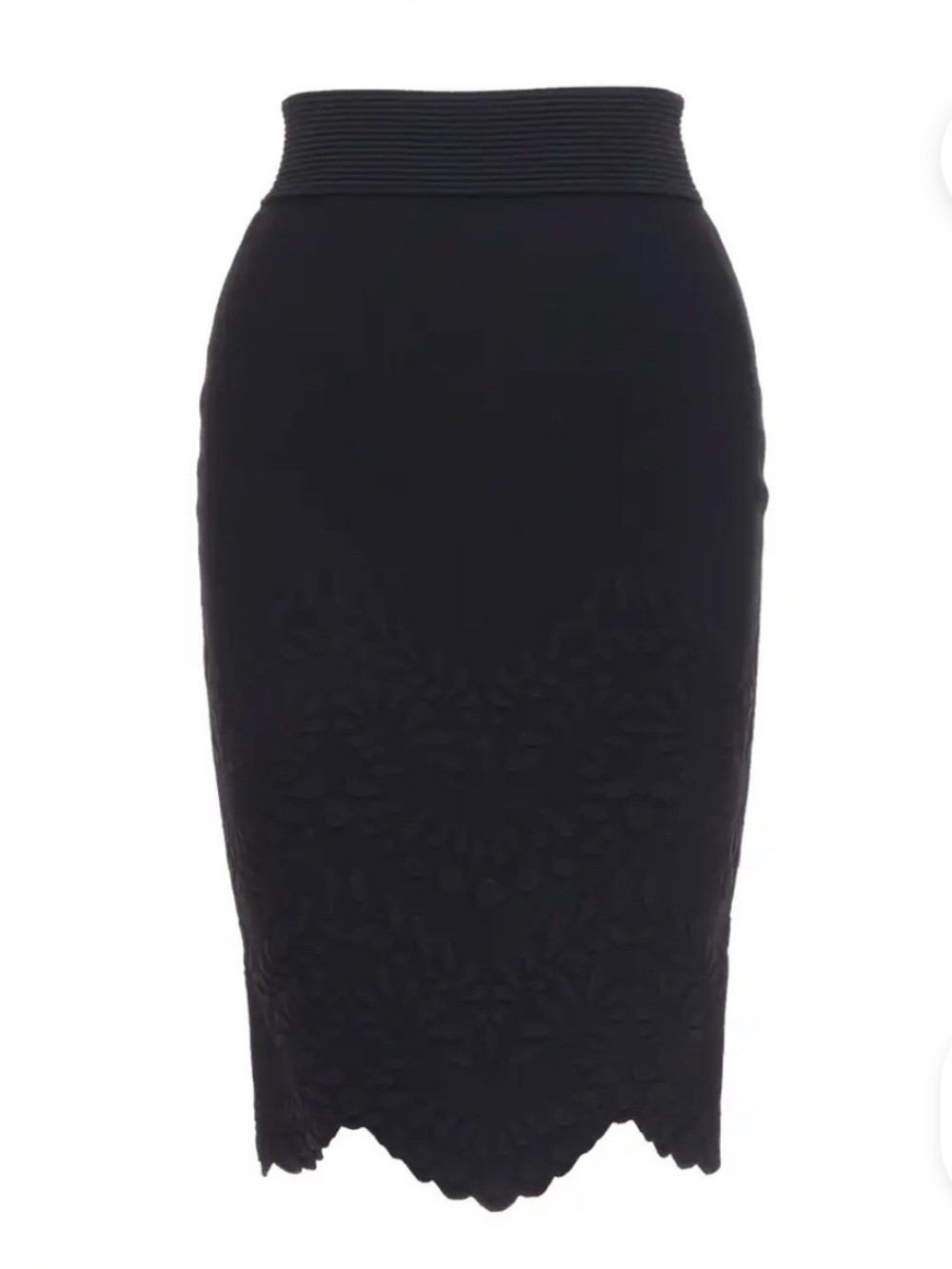 2 Alexander McQueen Scalloped Jacquard Knit Pencil Skirt